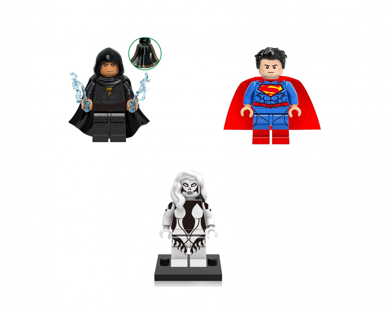 Silver Banshee Black Adam Superman Minifigures Compatible Lego Super Heroes Set