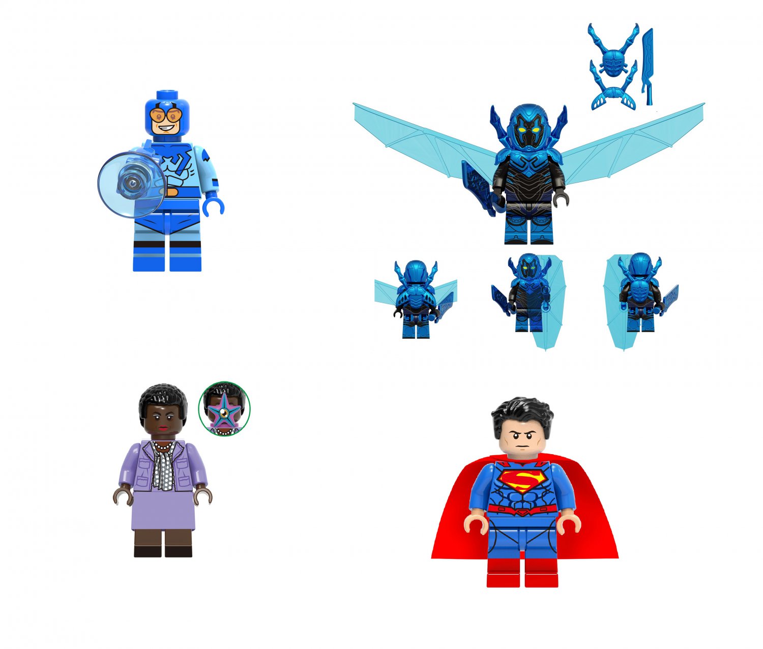 Amanda Waller Superman Blue Beetle Minifigures Compatible Lego Blue Beetle 2023