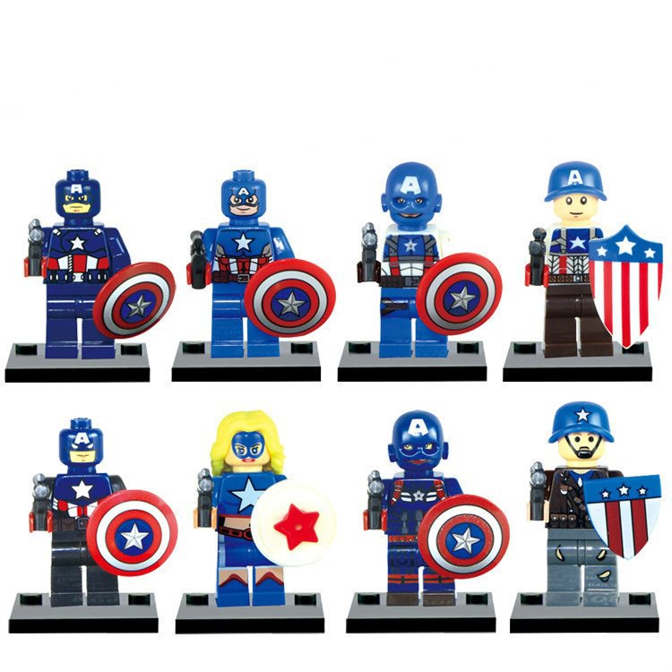 8pcs Comic Edition Captain America Minifigures Lego Compatible The Avengers Set