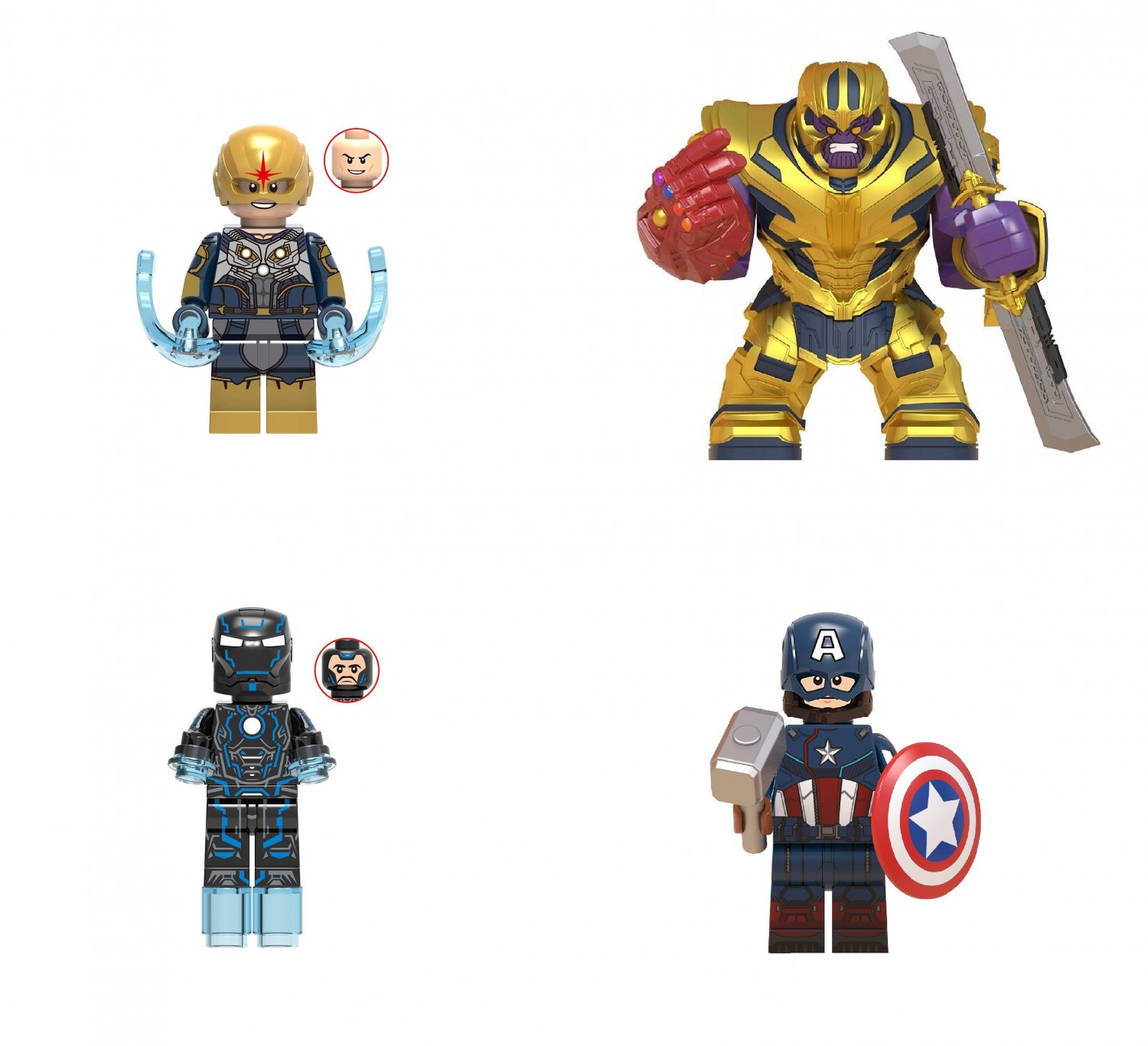 Nova Iron Man Thanos Captain America Minifigures Lego Compatible The Avengers 2023