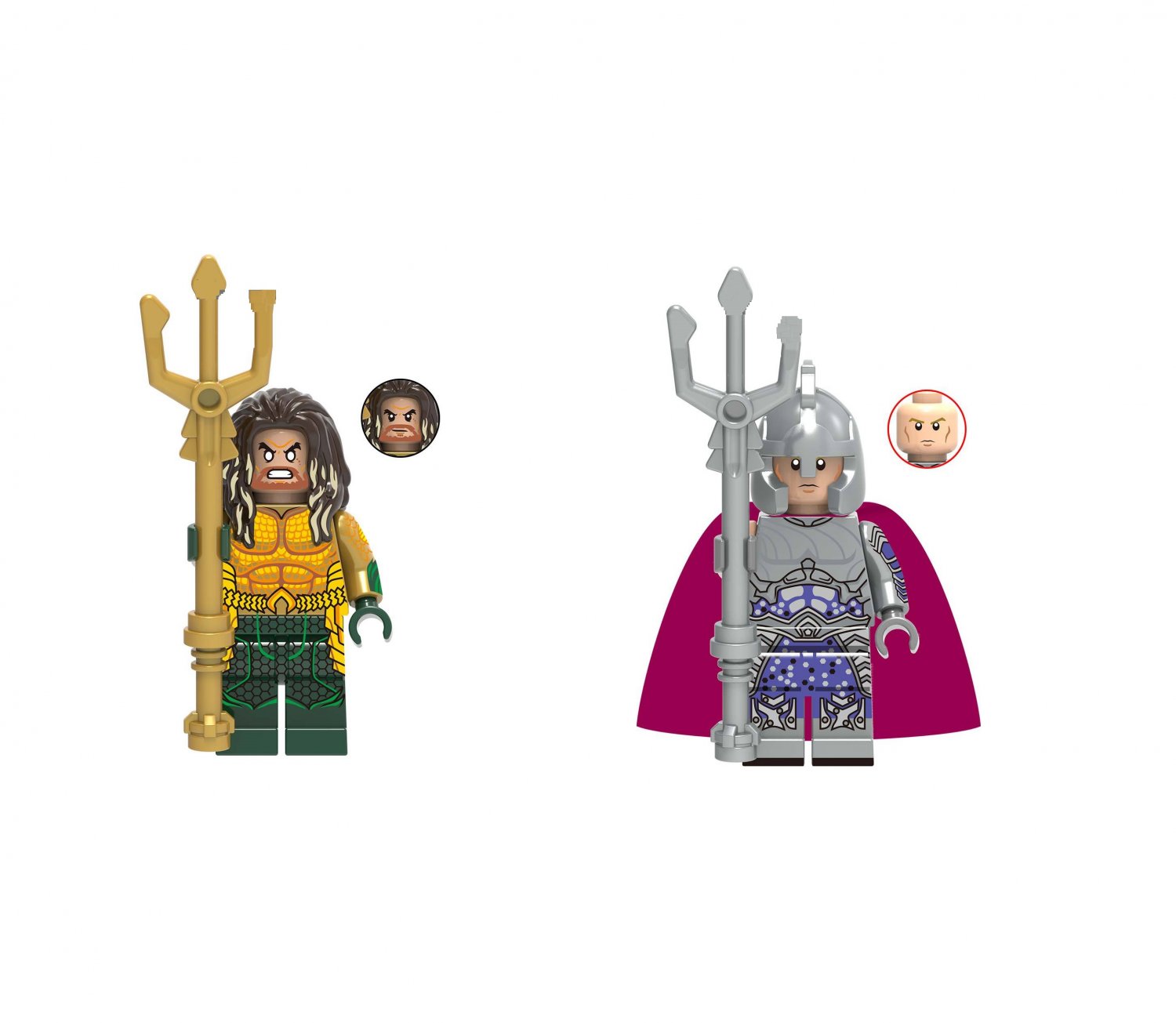 Ocean Master and Aquaman Minifigures Lego Compatible Aquaman and the Lost Kingdom Set