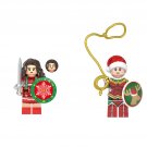 2pcs Santa Claus costume Wonder Woman Minifigures Lego Compatible Superhero Christmas Set