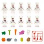 10pcs Chef Cooking Minifigures Lego Compatible City Set
