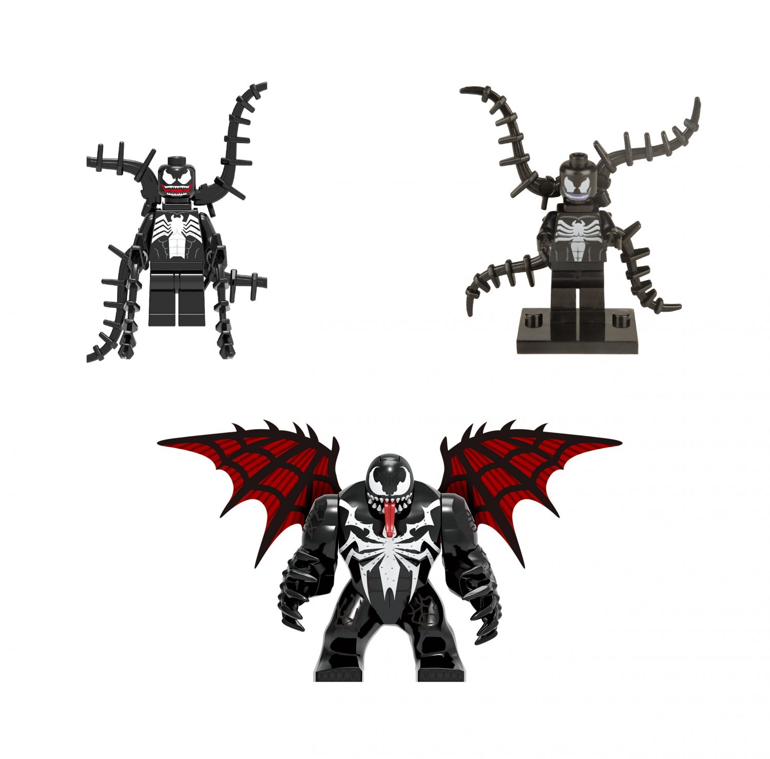 3pcs Big Small Feitian Venom Minifigures Lego Compatible Venom Set