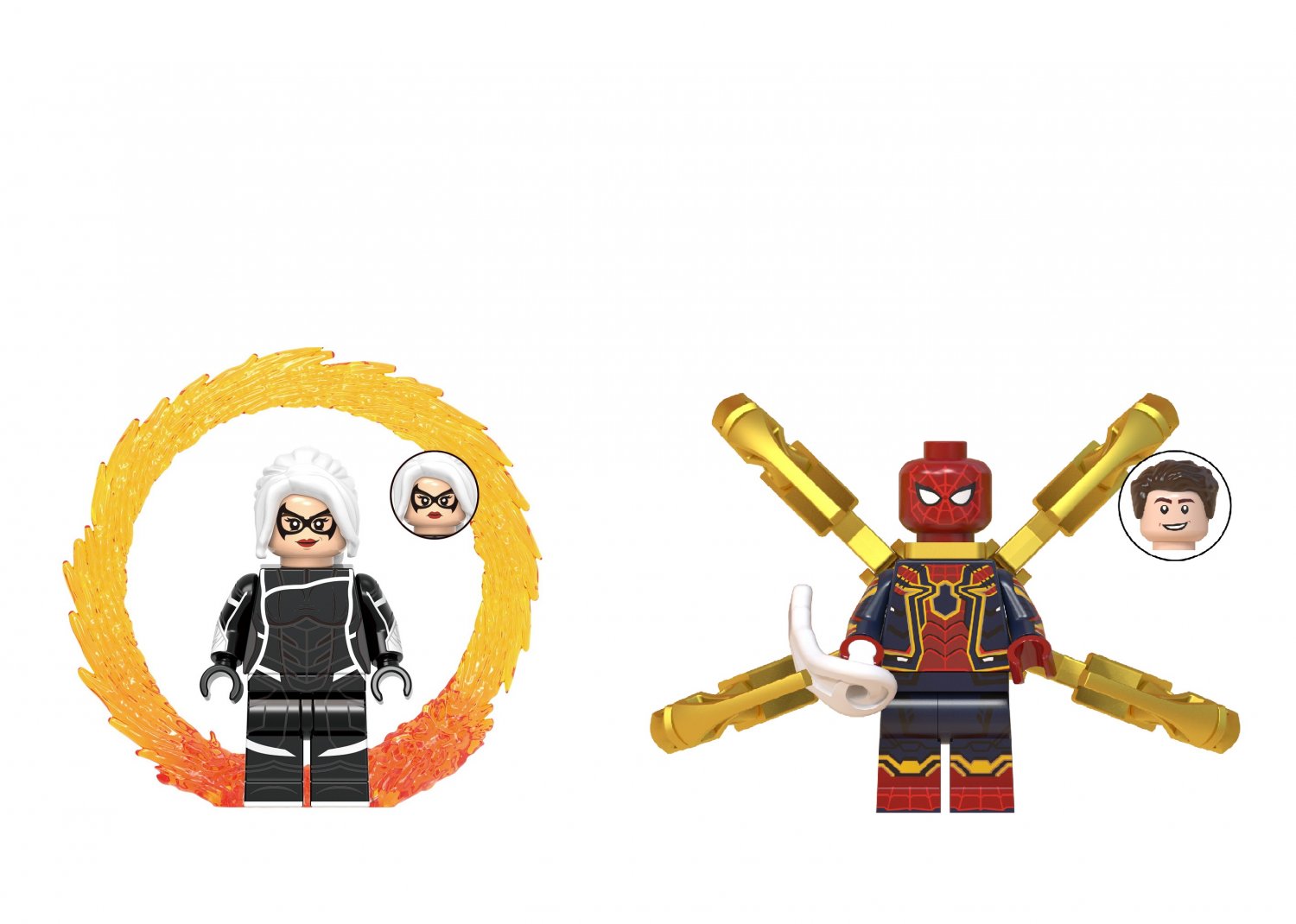 Black Cat VS Spider-Man Minifigures Lego Compatible Spider-Man Movie Set