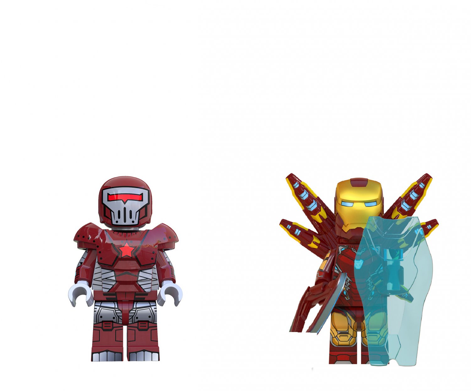 Crimson Dynamo VS Iron Man Minifigures Lego Compatible Avengers Set