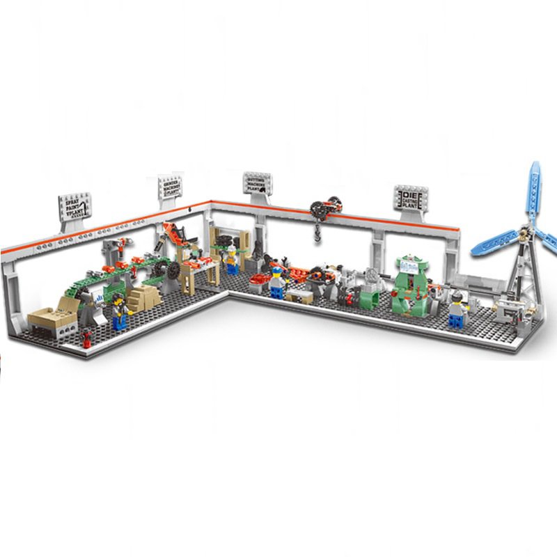 Factory automation production line Minifigures Lego Compatible City Streetscape Set
