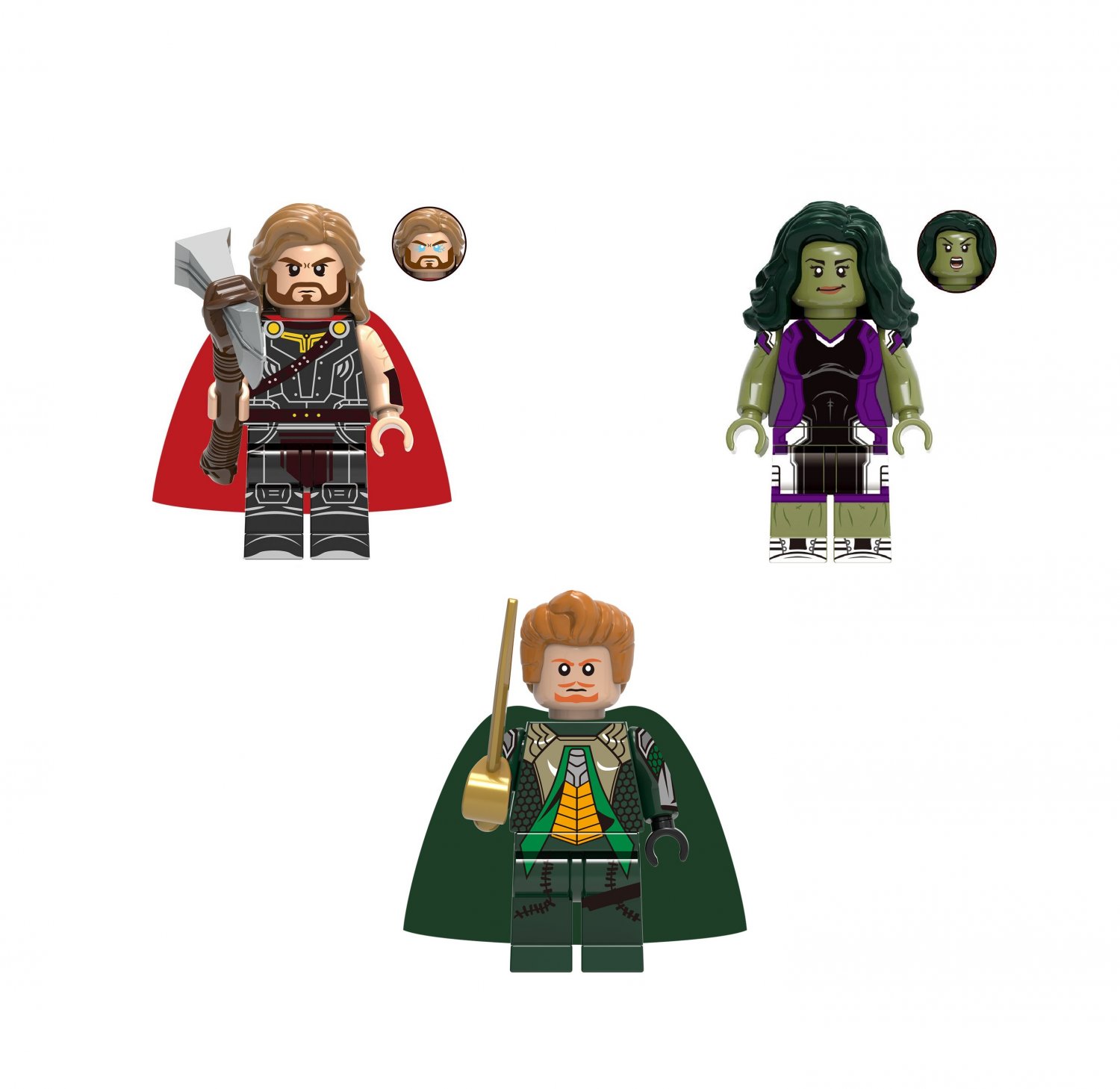 Fandral Thor She-Hulk Minifigures Lego Compatible Superhero Movie Set