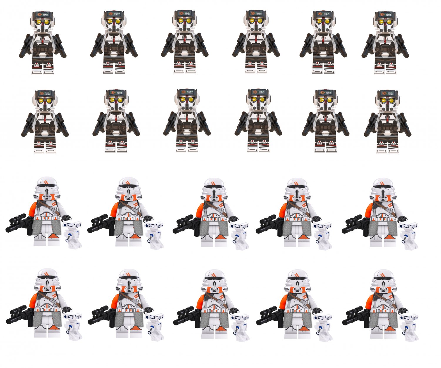 22pcs Cloneforce99 Tech VS 212 Airbrne Troops Minifigures Lego Compatible Star Wars Set