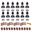 12pcs Blue British Army Minifigures Lego Compatible Middle Ages Set