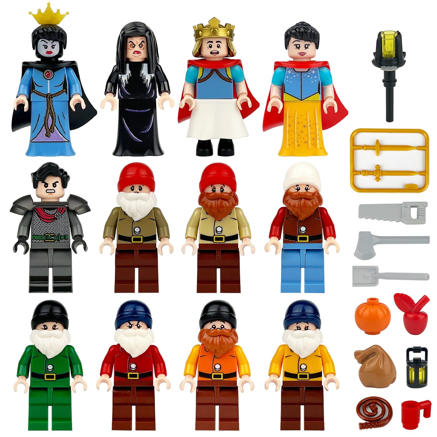 Snow White and the Seven Dwarfs Minifigures Lego Compatible Fairy tales Sets