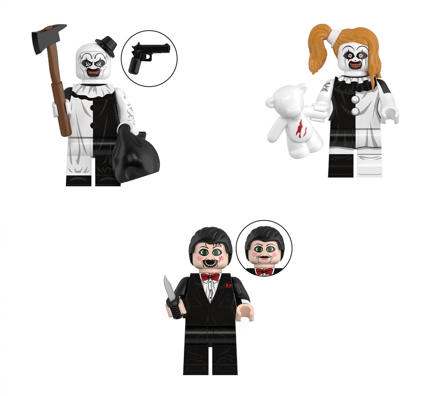 Terrifier Vs Dead Silence Minifigures Lego Compatible Horror Movie Sets