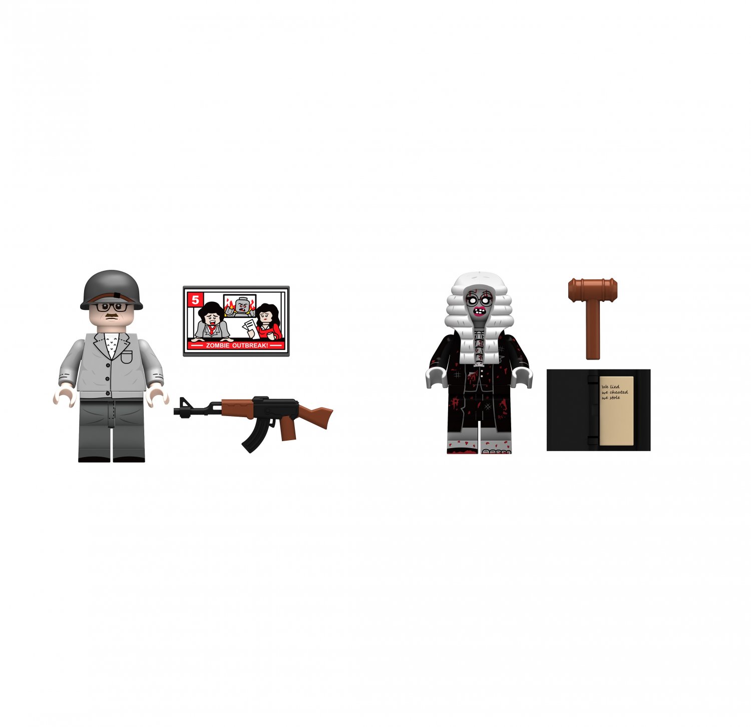 Mr President Judge Zombie Minifigures Lego Compatible WW2 Zombies Sets