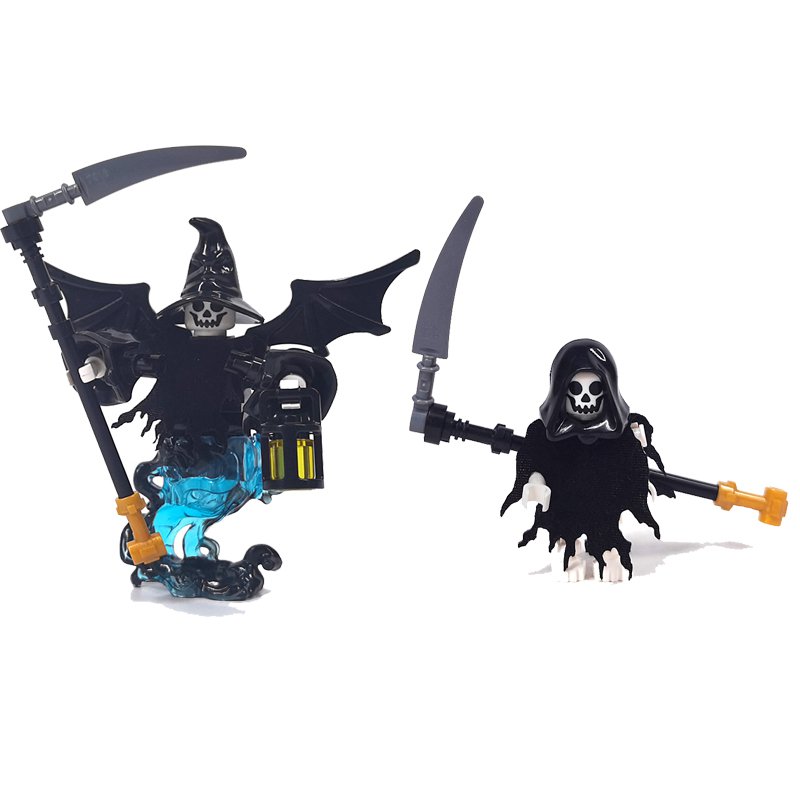 Dark Night Skull and Ghost Death Reaper Minifigures Lego Compatible Halloween Sets