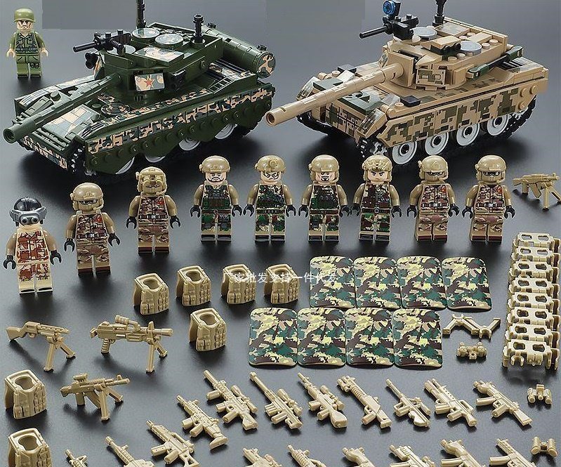 Type 99 Main Battle Tank and VT-4 Main Battle Tank Minifigures Lego Compatible China Tank Set