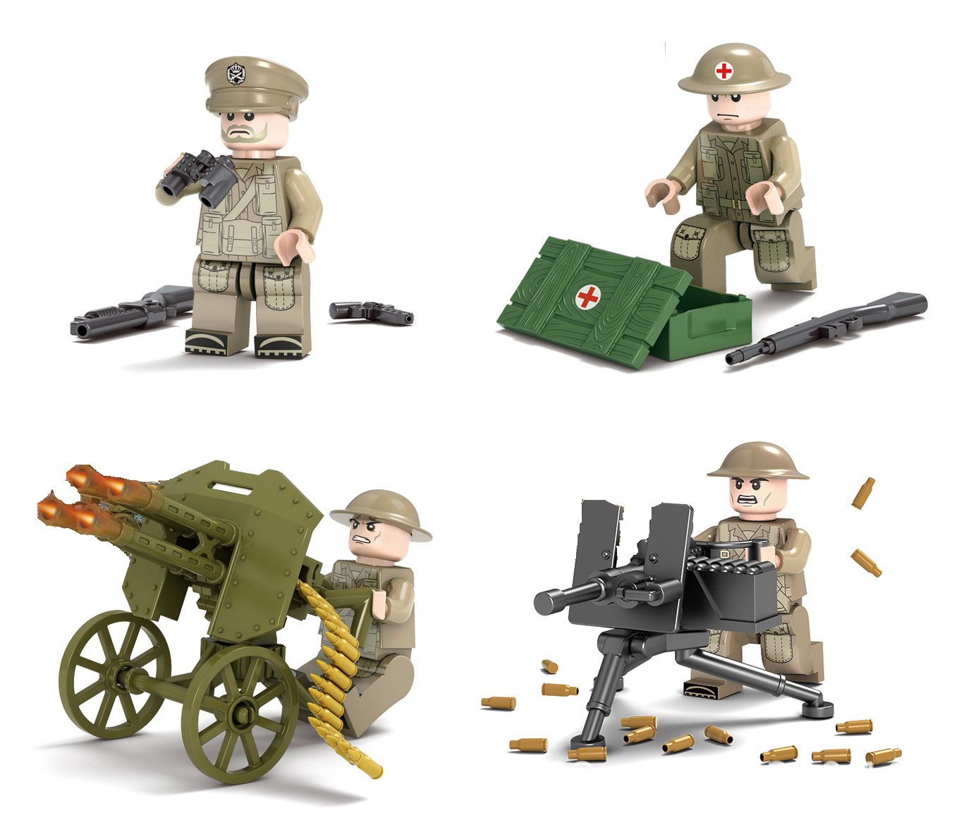 British 14th Army Group Minifigures Lego Compatible WW2 Movie Sets