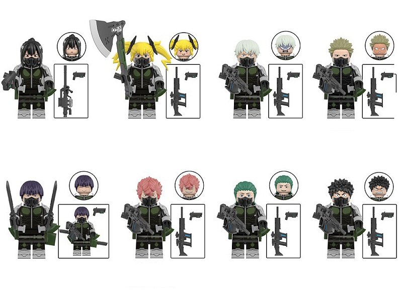 Mina Ashiro Leno Ichikawa Aoi Kaguragi Minifigures Lego Compatible Monster No. 8 Set