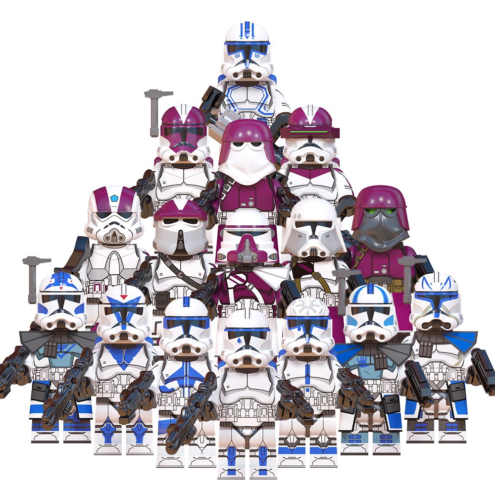 Trooper Squad 3 Clone Troopers legion Minifigures Lego Compatible Star Wars movie Set