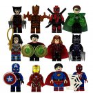 12pcs Groot Superman Wonder Woman Iron Man Minifigures Lego Compatible US Superhero Set