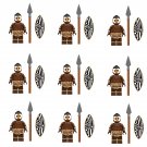 9pcs Nubian tribal warrior Minifigures Lego Compatible Ancient Egyptian Dynasty Sets