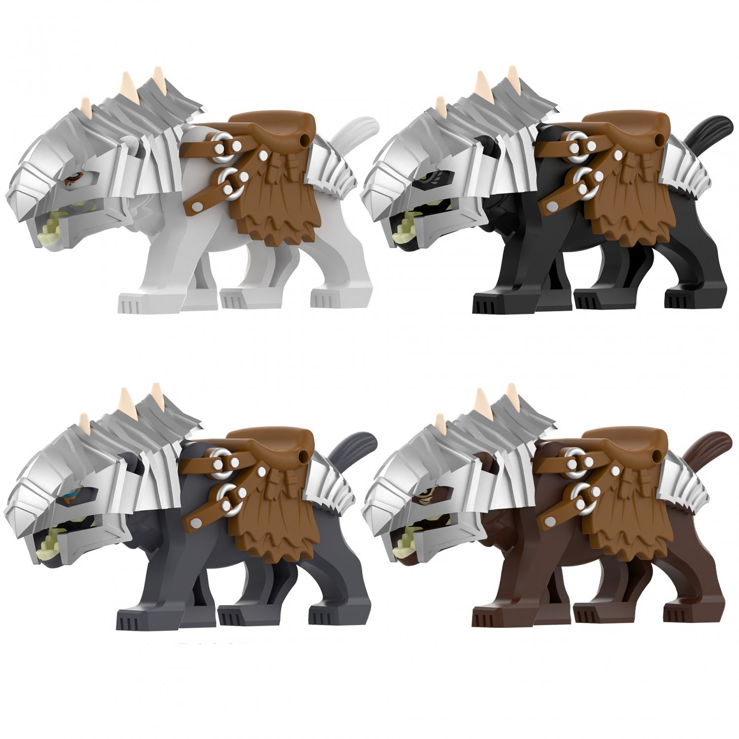 Silver Armor Wolf Vargr Minifigures Lego Compatible The Lord of the Rings Sets