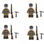 4pcs 98K Edelweiss Gebirgsjager Minifigures Lego Compatible WW2 Germany Sets