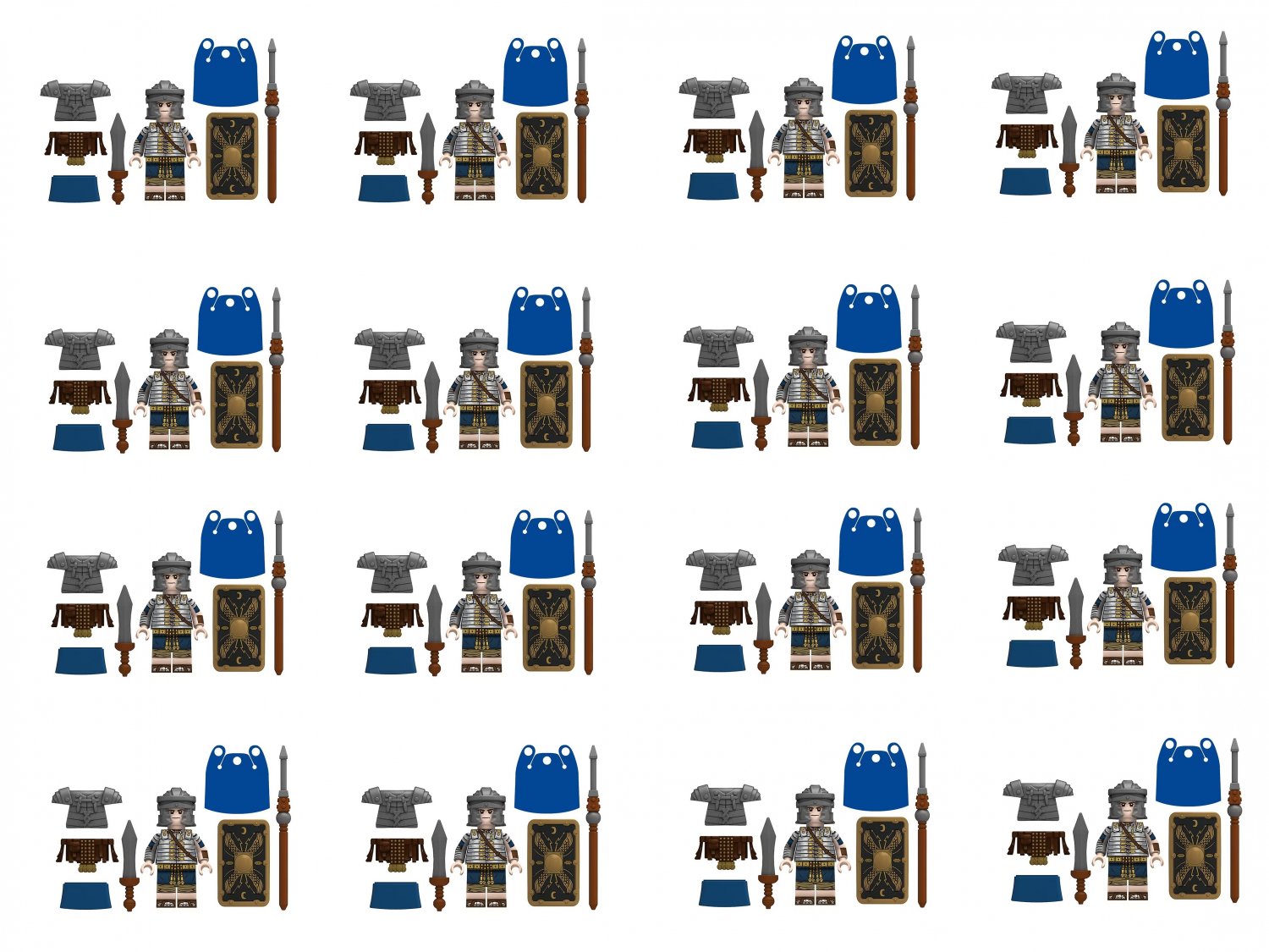 16pcs Roman heavy infantry Minifigures Lego Compatible Ancient Rome Sets