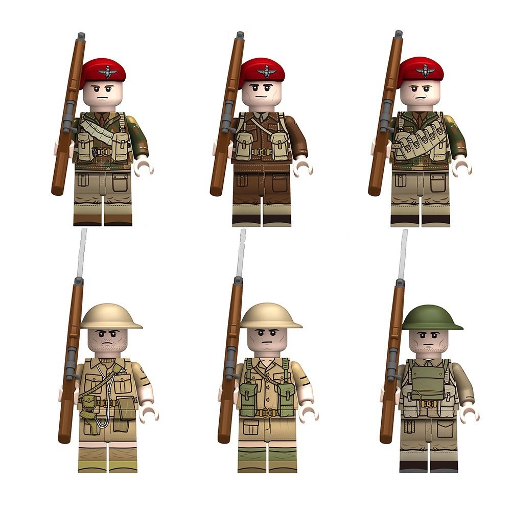 British infantry Red Devils SAS Minifigures Lego Compatible WW2 British Military Sets