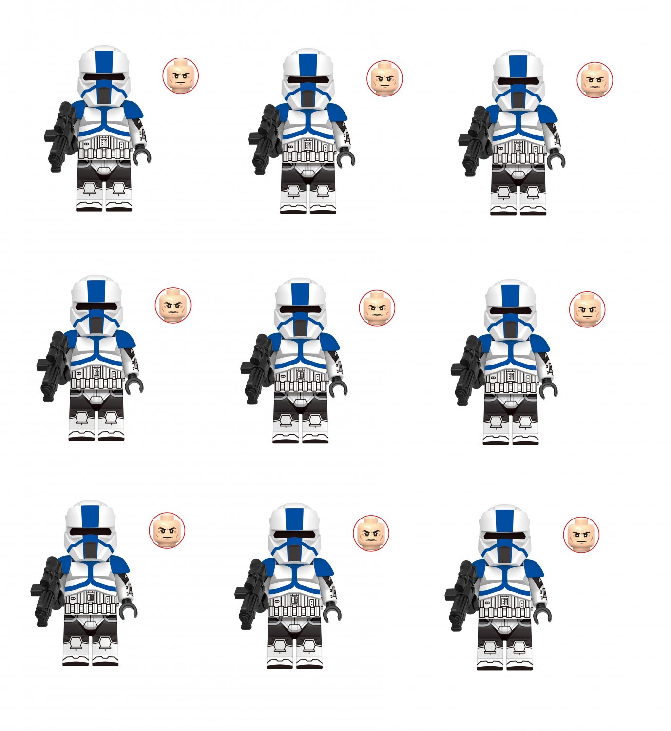 9pcs Stormtroopers Commandos Minifigures Lego Compatible Star Wars The Clone Wars Set