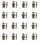 16pcs America Soldier Browning machine gun Minifigures Lego Compatible WW2 Military Sets