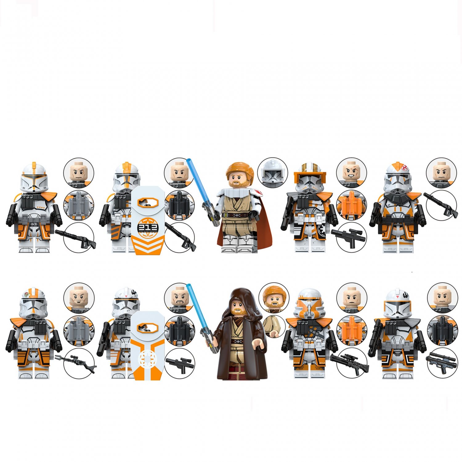 212 Attack Camp Obi-Wan Minifigures Lego Compatible Star Wars Sets