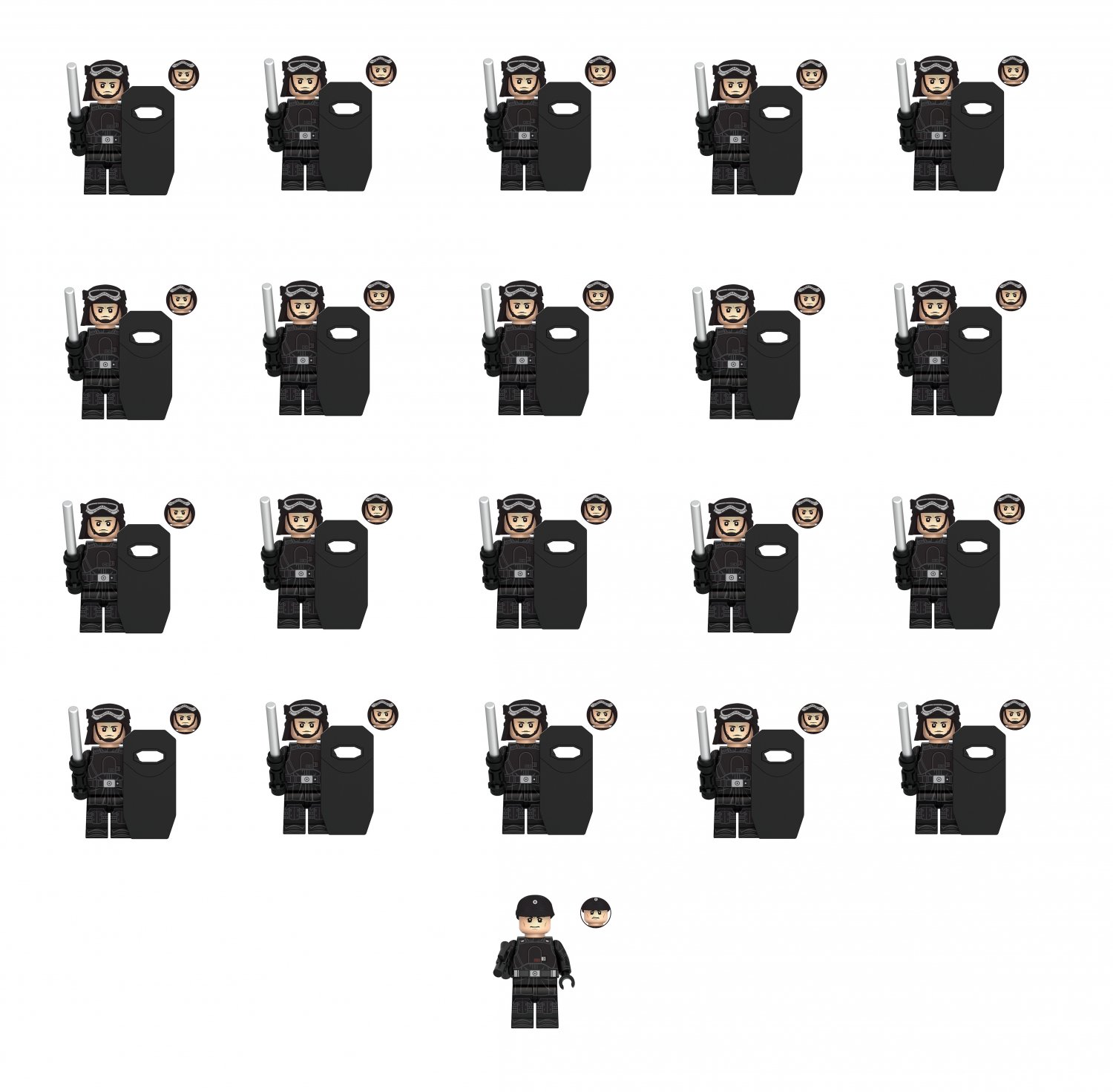 21pcs Riot Trooper Imperial security Officer Minifigures Lego Compatible Star Wars Series Sets