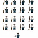 17pcs Germany Navy Second Class Soldier Captain Minifigures Lego Compatible WW2 Battleship Set