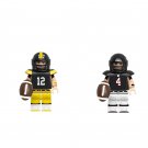Brett Favre VS Terry Bradshaw Minifigures Lego Compatible Rugby star Sets