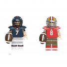 Steve Young VS John Elway Minifigures Lego Compatible Rugby star Sets