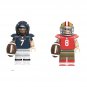 Steve Young VS John Elway Minifigures Lego Compatible Rugby star Sets