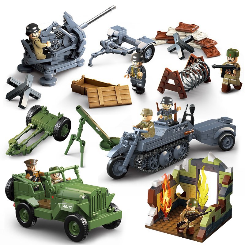 Germany howitzers Soviet Union Fighting Vehicle&acirc;�� Minifigures Lego Compatible Battle of Berlin Set