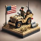 George Patton Jr. Jeep Willys Car Minifigures Lego Compatible WW2 Military Sets