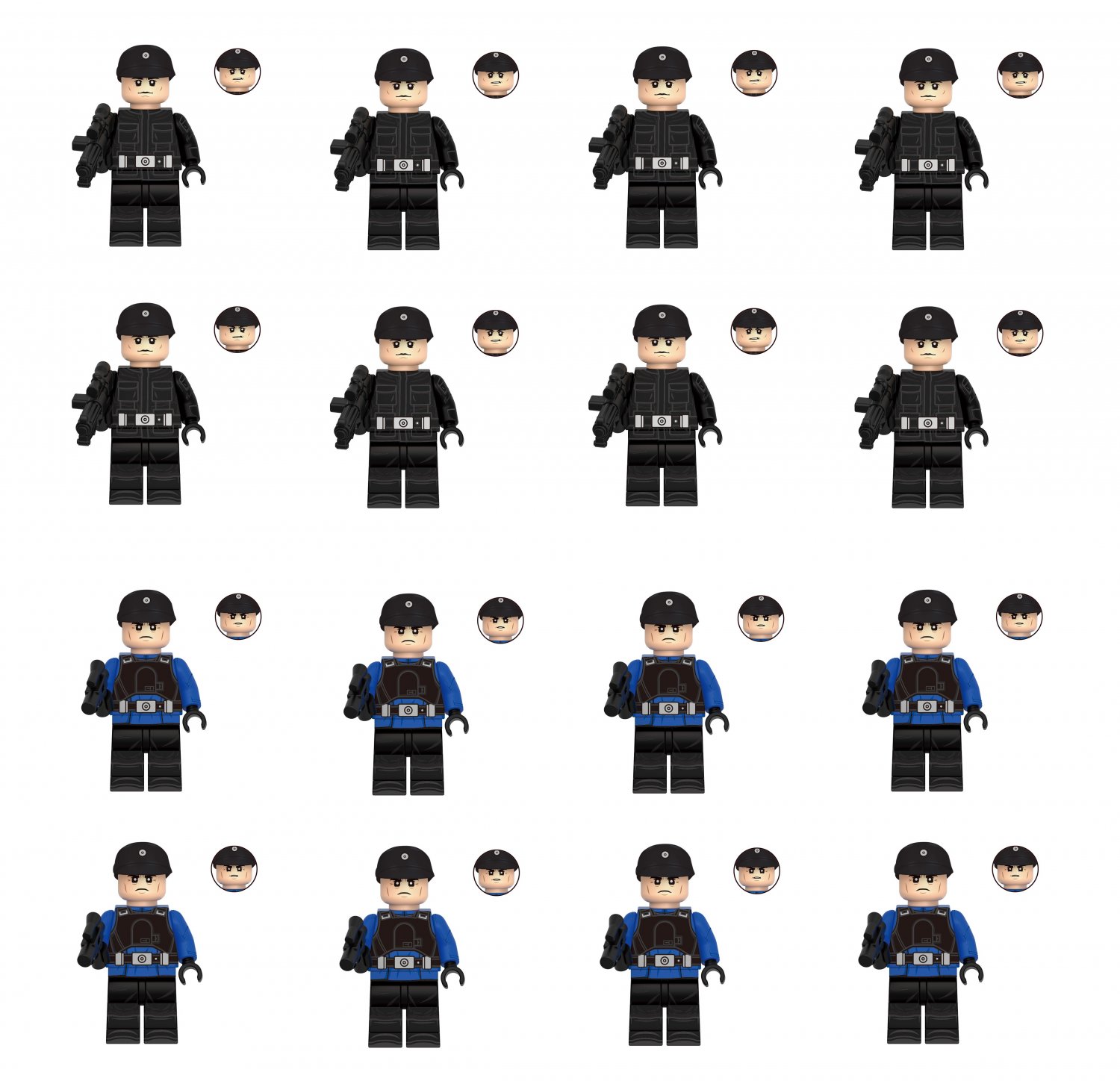 16pcs Imperial Security Trooper Minifigures Lego Compatible Star Wars TV Sets