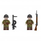 2pcs French Infantry Minifigures Lego Compatible WW2 European Battlefield Sets