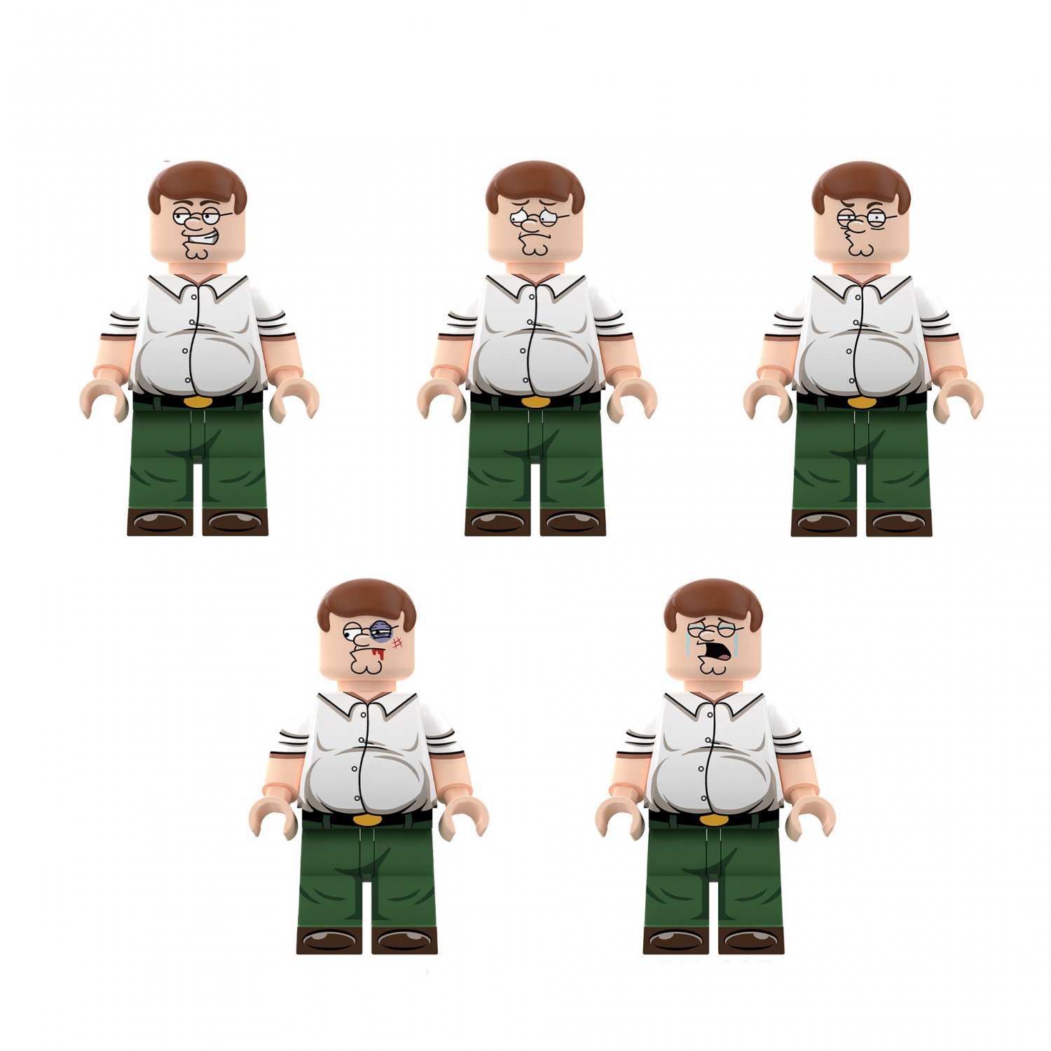5pcs Peter Griffin Minifigures Lego Compatible Family Guy Comic Sets