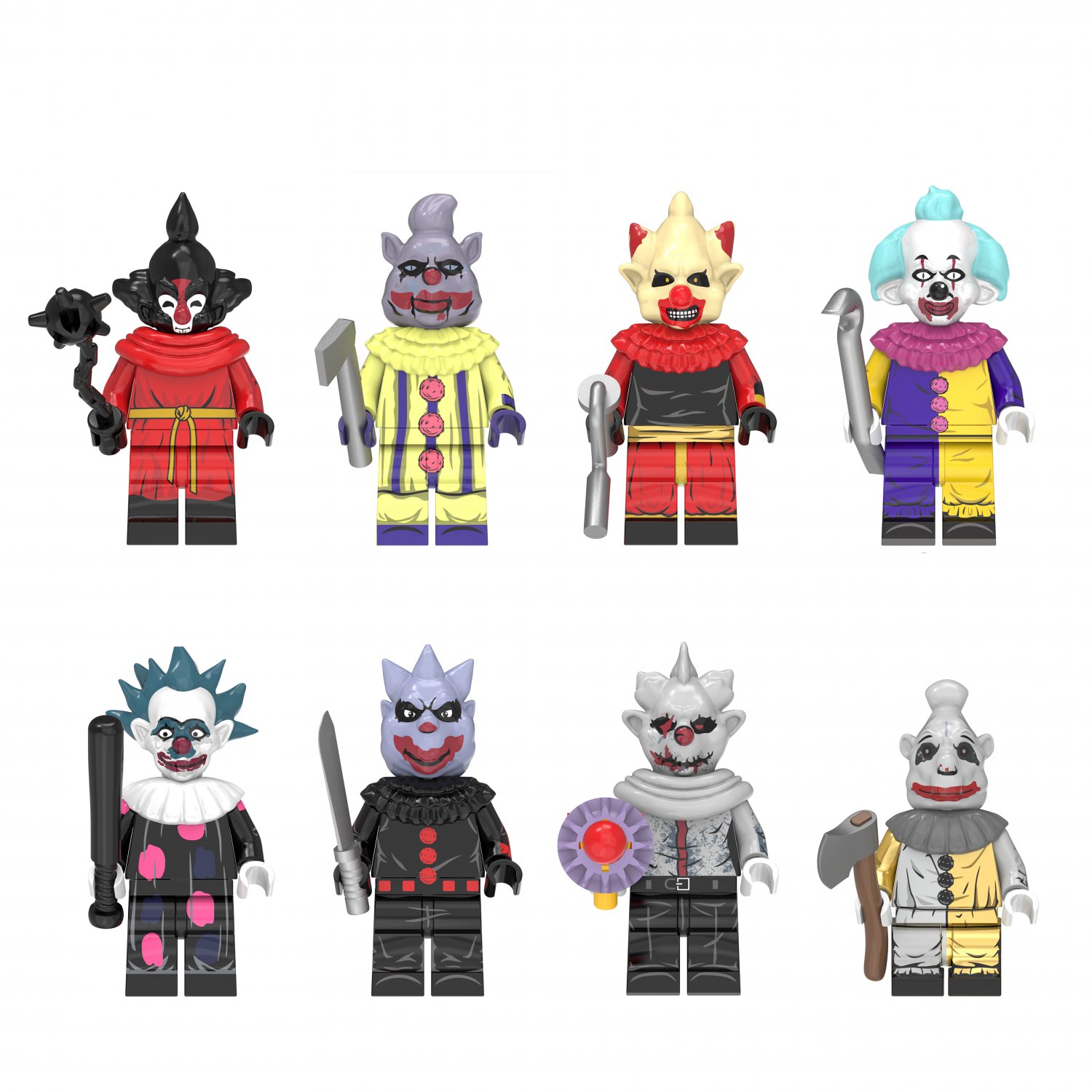8pcs Killer Klowns from Outer Space Minifigures Lego Compatible Movie Sets