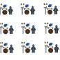9pcs Blue Dragon Warrior Minifigures Lego Compatible Medieval Knight Sets