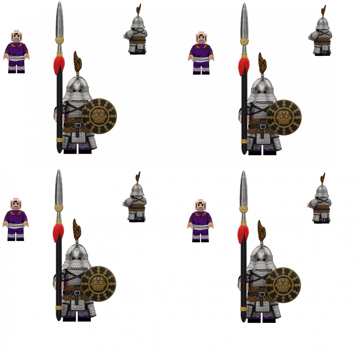 4pcs Mongolian Cavalry Minifigures Lego Compatible Mongol Empire Sets