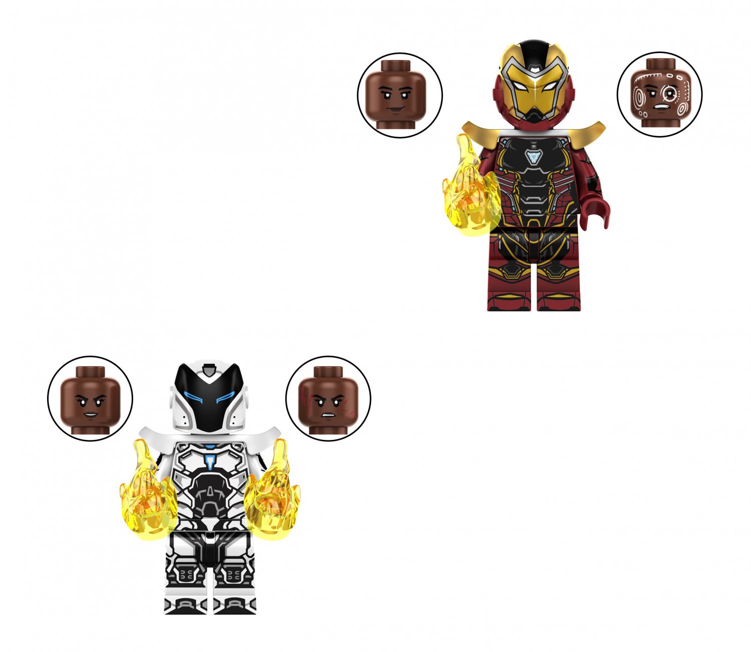 2pcs Riri Williams Minifigures Lego Compatible Ironheart movie Sets