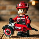 Chainsaw worker Minifigures Lego Compatible City Construction Worker Minifigure