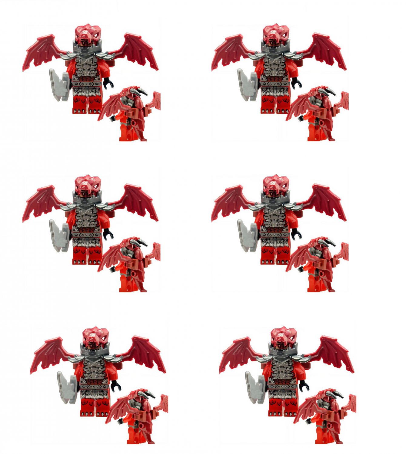 6pcs Dragon Master Minifigures Lego Compatible Ninjago Sets