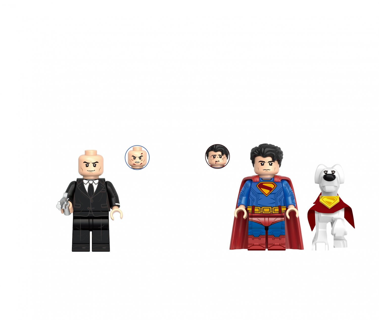 Superman Krypto and Lex Luthor Minifigures Lego Compatible Superman movie Sets