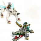 Savage-Croczilla and Grey Howlhound Minifigures Lego Compatible Anime Set