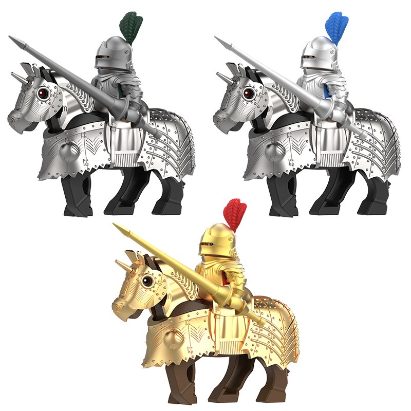 Gothic armor Knights&acirc;�� War-Horse Minifigures Lego Compatible Medieval Knight Set